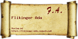 Flikinger Ada névjegykártya